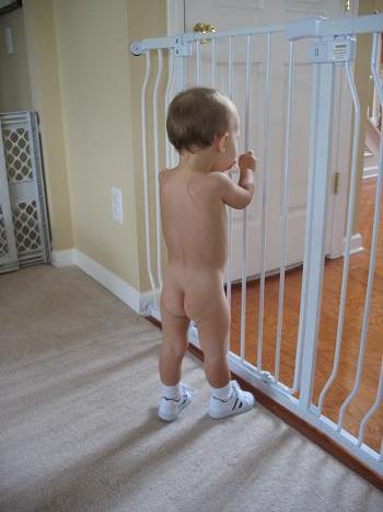I’m locked in… and I seem to have lost my clothes!